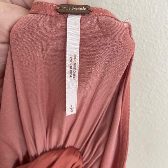 Free People ultra feminine corset style lace up waist, flowing top - Picture 3 of 5